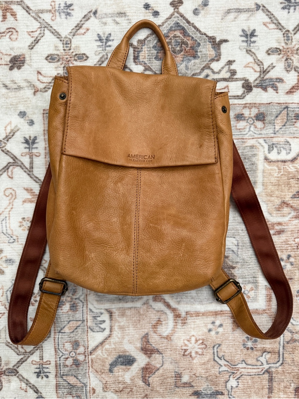 American Leather Co. Tan Leather Backpack